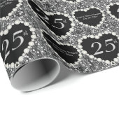 25e Zilver Glitter Jubileum | DIY-tekst Cadeaupapier (Rol Hoek)