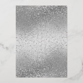 25e Zilver Glitter Jubileum Folie Uitnodiging (Achterkant)