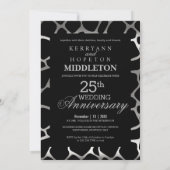 25e Zilver Jubileum - Giraffe Pattern Invitati Kaart (Achterkant)