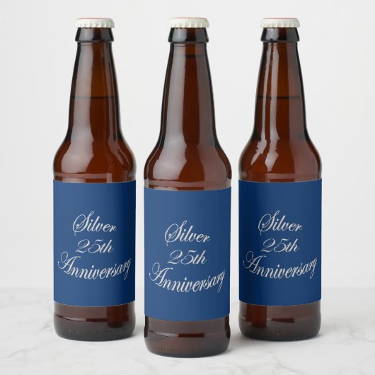 25e Zilver Jubileum Logo Bier Etiket (Flessen)