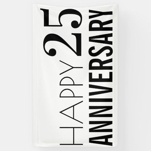 25e Zilverbruiloft Jubileum Partij   Spandoek (Verticaal)