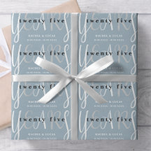 25e zilveren blauw bruiloft Jubileum cadeau