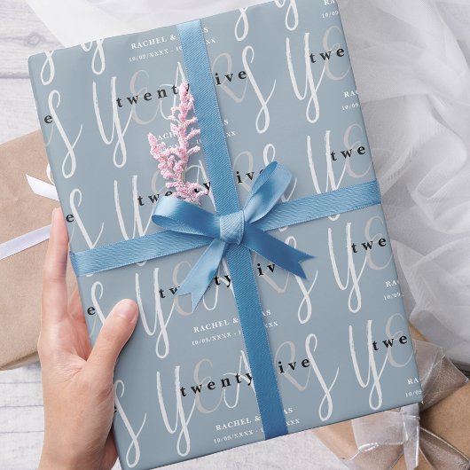 25e zilveren blauw bruiloft Jubileum cadeau Cadeaupapier