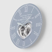25e zilveren bruiloft aangepast fotohart grote klok (Hoek)