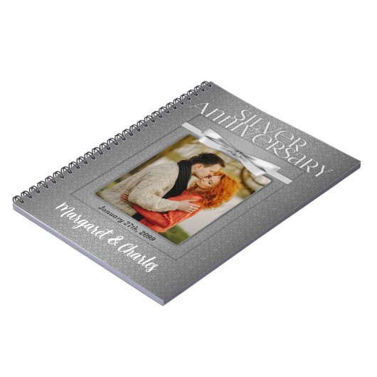 25e Zilveren bruiloft Annivsersary-gast Notitieboek (Linkerzijde)