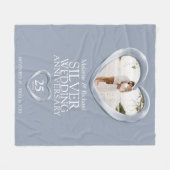 25e zilveren bruiloft foto-hart fleece deken (Voorkant (Horizontaal))