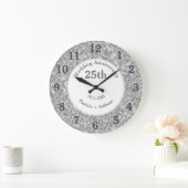 25e zilveren bruiloft Glitter Glam Grote Klok (Huis)