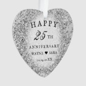 25e zilveren bruiloft Jubileum 2 Ornament (voorkant)