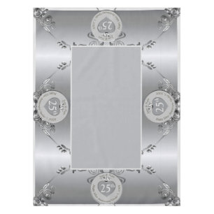 25e zilveren bruiloft Jubileum 52 "x70" tafelkleed