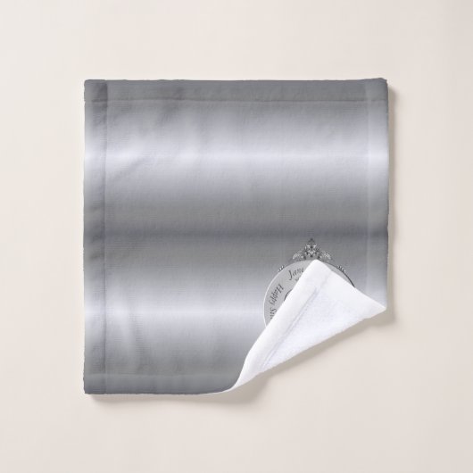 25e zilveren bruiloft Jubileum Bad Handdoek (Wasdoekje)