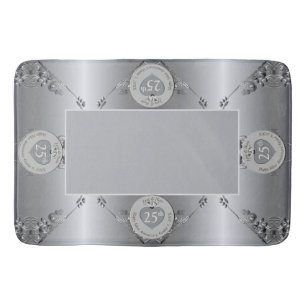 25e zilveren bruiloft Jubileum badmat