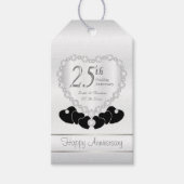 25e zilveren bruiloft Jubileum Cadeaulabel (Voorkant)