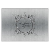 25e zilveren bruiloft Jubileum | Elegant 25 jaar Snijplank (Voorkant)