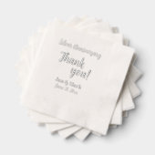 25e zilveren bruiloft Jubileum gestileerd dank u Folie Servetten (Insitu (Gestapeld))