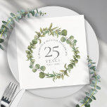 25e zilveren bruiloft Jubileum Greenery Floral Servet<br><div class="desc">Met een elegant bos florale groenery garland kan deze chic botanical 25th bruiloft napkin gepersonaliseerd worden met je speciale verjaardagsinformatie in elegant zilver. Ontworpen door: Thisnotme©</div>