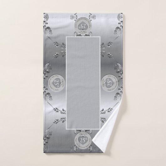 25e zilveren bruiloft Jubileum handdoek (Handdoek)