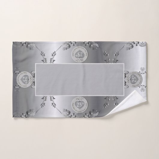 25e zilveren bruiloft Jubileum handdoek (Handdoek)