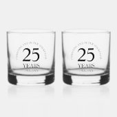 25e zilveren bruiloft Jubileum handtekening Whisky Glas (Voorkant)