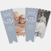 25e zilveren bruiloft jubileum hart bedankdoosjes (Ongevouwen)