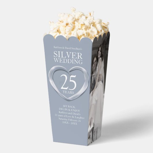 25e zilveren bruiloft jubileum hart bedankdoosjes (Popped)