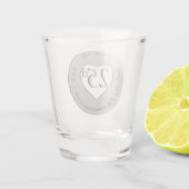 25e zilveren bruiloft Jubileum Mok Shot Glas (Achterkant)