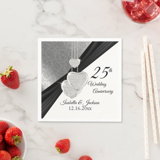  25e Zilveren bruiloft Jubileum ontwerp Servetten (Insitu)