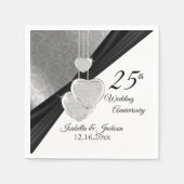  25e Zilveren bruiloft Jubileum ontwerp Servetten (Voorkant)