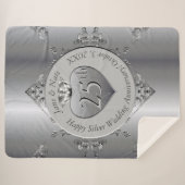 25e zilveren bruiloft Jubileum Sherpa Deken (Voorkant (horizontaal))