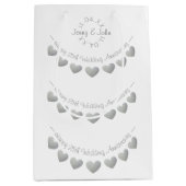 25e zilveren bruiloft Jubileum wit Medium Cadeauzakje (Voorkant)