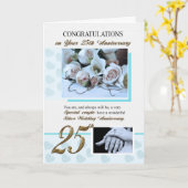 25e zilveren bruiloft kaart (Gele Bloem)