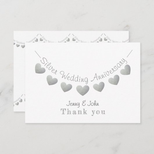 25e zilveren bruiloft slinger bedankt (Voorkant / Achterkant)