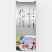 25e zilveren bruiloft speciale foto spandoek (Verticaal)