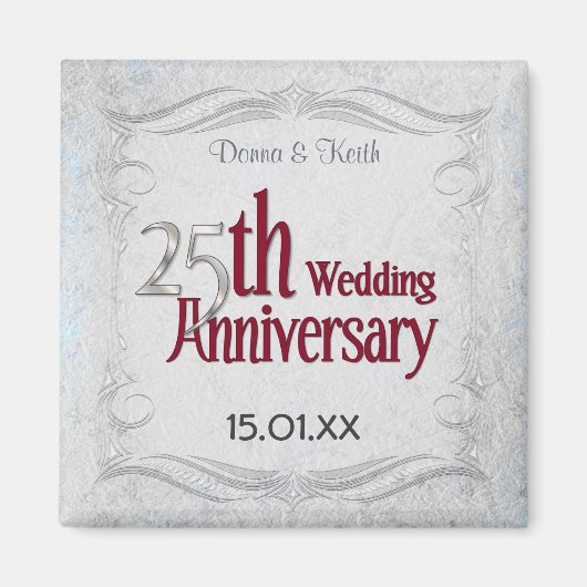 25e Zilveren en Bourgondië-jubileum Magneet (Voorkant)
