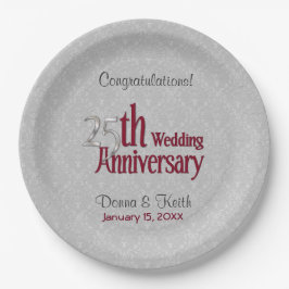 25e Zilveren en Bourgondische Jubileum Papieren Bo Bordje