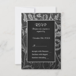 25e Zilveren en Zwarte Damask Jubileum - RSVP