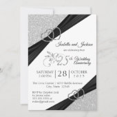 25e Zilveren Glitter Wedding Jubileum Kaart (Voorkant)