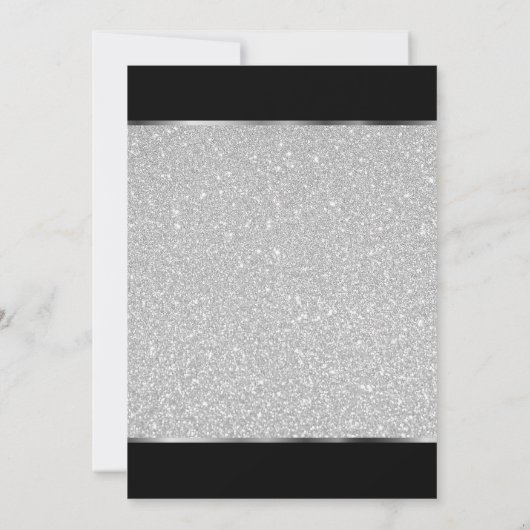 25e Zilveren Glitter Wedding Jubileum Kaart (Achterkant)