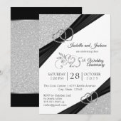 25e Zilveren Glitter Wedding Jubileum Kaart (Voorkant / Achterkant)