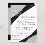 25e Zilveren Glitter Wedding Jubileum Kaart<br><div class="desc">🥇 EEN ORIGINEEL KOPYRIGHT ART ONTWERP VAN Donna Siegrist ALLEEN BESCHIKBAAR OP ZAZZLE! De partij van het Jubileum en de sjablonen van de gebeurtenisuitnodiging. Een modern ontwerp dat klaar is om aan uw partij of gebeurtenis aan te passen. ✔ Opmerking: niet alle sjabloon gebieden hoeven te worden gewijzigd. 📌 Als...</div>