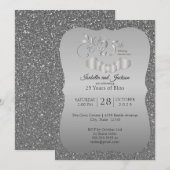 25e Zilveren Glitterjubileum Kaart (Voorkant / Achterkant)