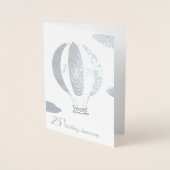 25e zilveren heteluchtballon trouwdag folie kaarten (Voorkant)
