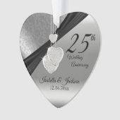 25e Zilveren Huwelijksjubileum Aandenken Ornament (voorkant)