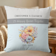 25e zilveren huwelijksjubileum bloemen blauw