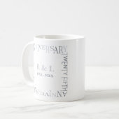 25e zilveren huwelijksjubileum cadeau koffiemok (Voorkant links)