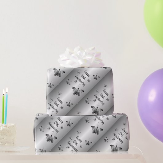 25e zilveren huwelijksjubileum cadeaupapier (Feestgeschenken)