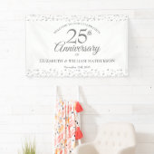25e Zilveren Huwelijksjubileum Confetti Welkom Spandoek (Insitu)