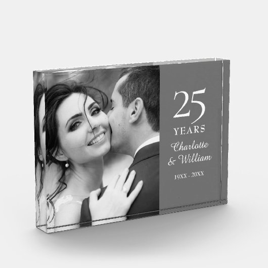 25e zilveren huwelijksjubileum Elegant Fotoblokken (Links)