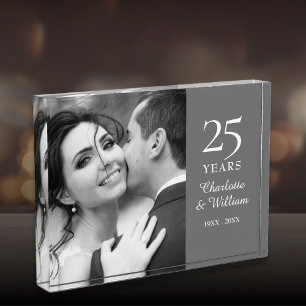 25e zilveren huwelijksjubileum Elegant Fotoblokken