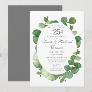 25e Zilveren Huwelijksjubileum Eucalyptus Boho Gro Kaart