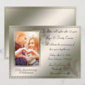25e Zilveren Huwelijksjubileum Feest Kaart (Voorkant / Achterkant)